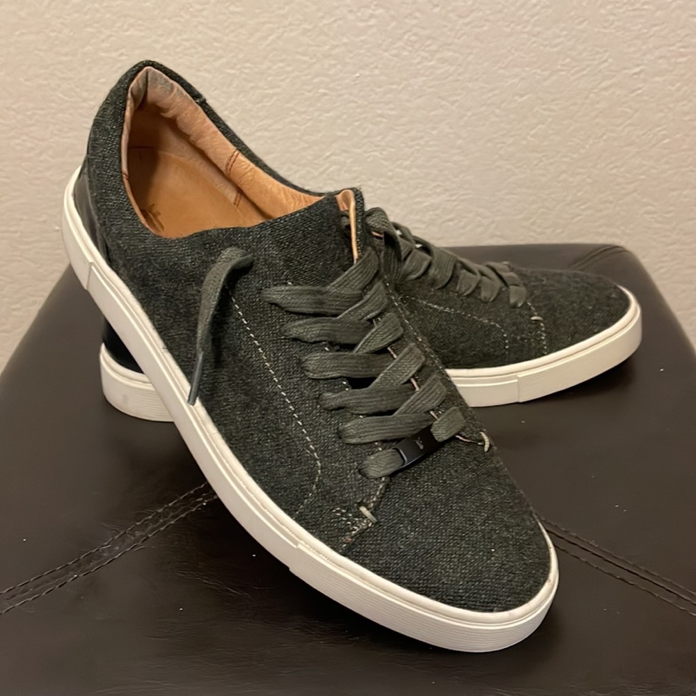 Frye Olive Green Wool Blend Sneakers